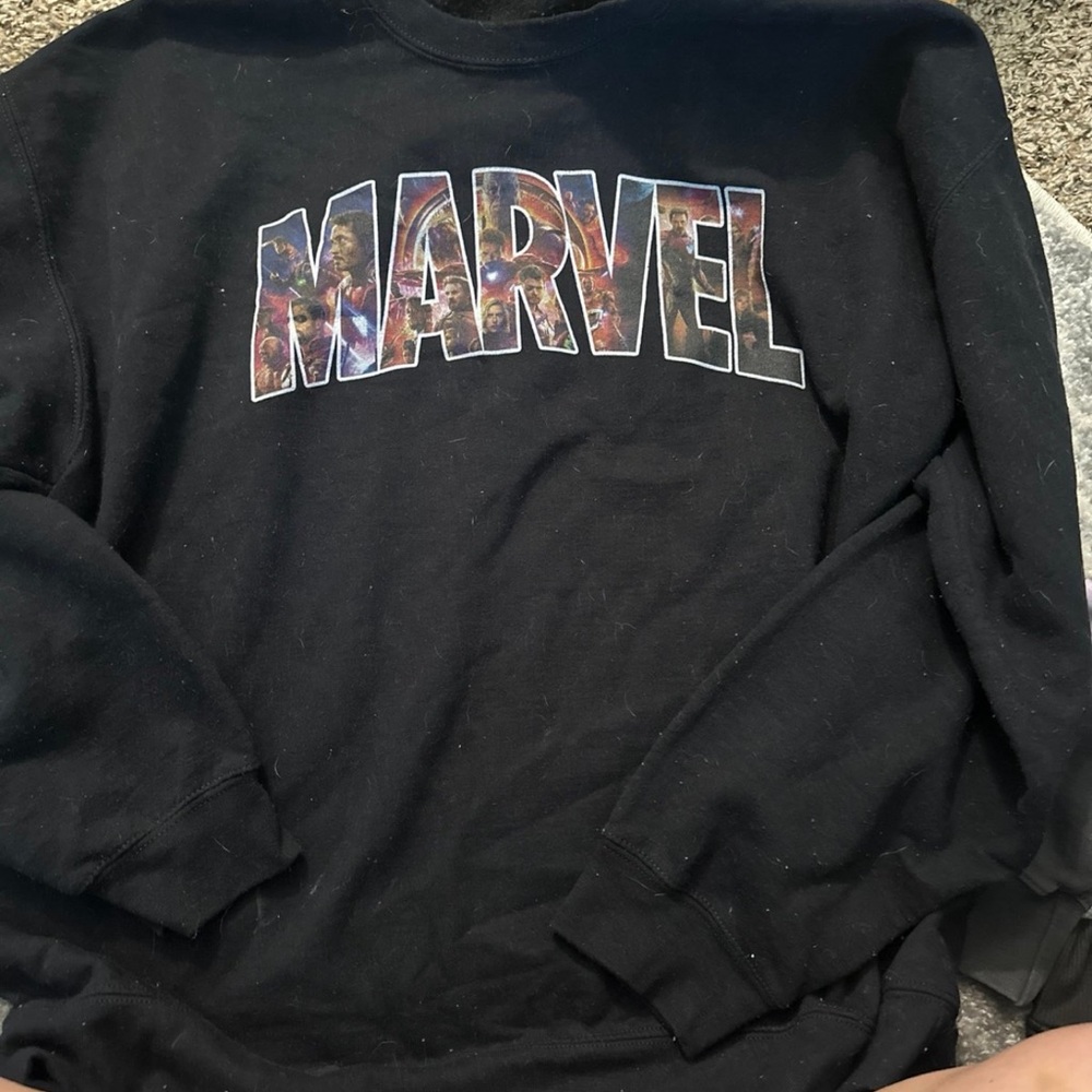 Marvel Black Crewneck Men's Sweater
